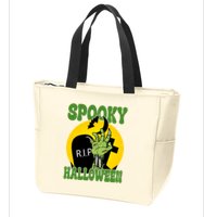 Spooky Halloween Rip Zombie Zip Tote Bag