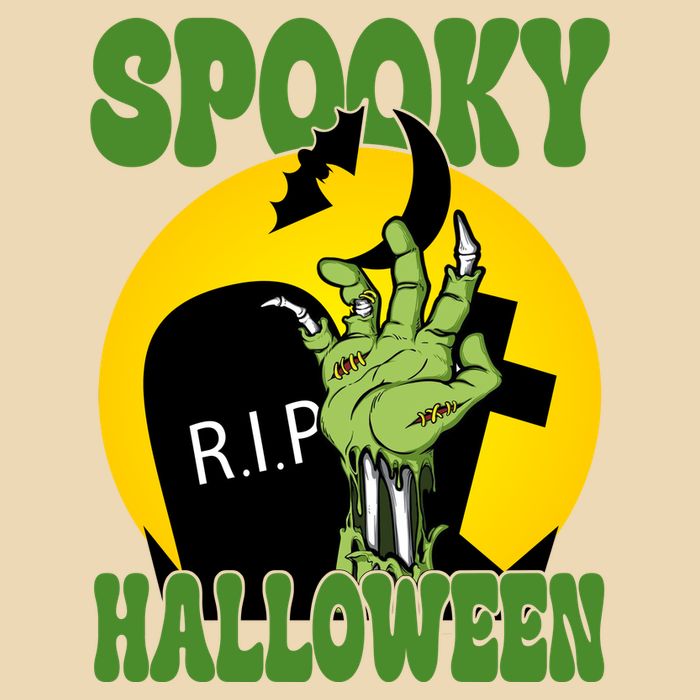 Spooky Halloween Rip Zombie Zip Tote Bag