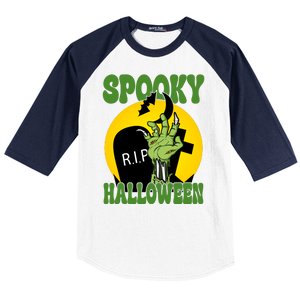 Spooky Halloween Rip Zombie Baseball Sleeve Shirt