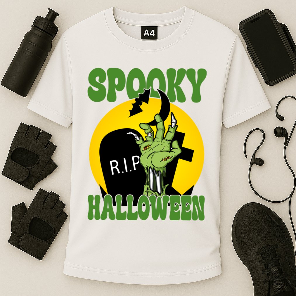 Spooky Halloween Rip Zombie Cooling Performance Crew T-Shirt