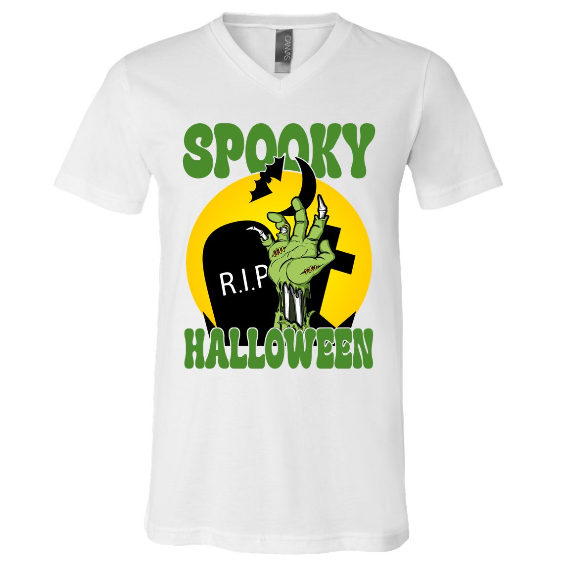Spooky Halloween Rip Zombie V-Neck T-Shirt