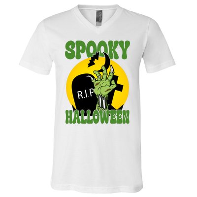 Spooky Halloween Rip Zombie V-Neck T-Shirt