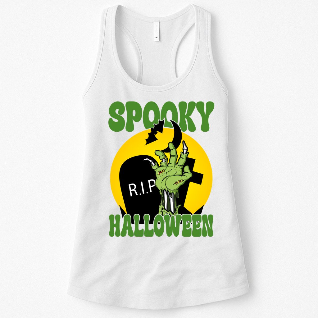 Spooky Halloween Rip Zombie Womens Tank Top