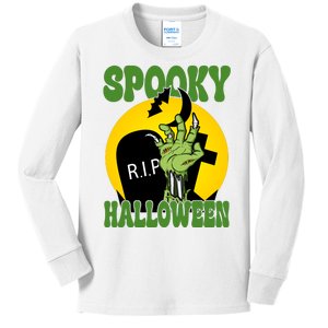 Spooky Halloween Rip Zombie Kids Long Sleeve Shirt