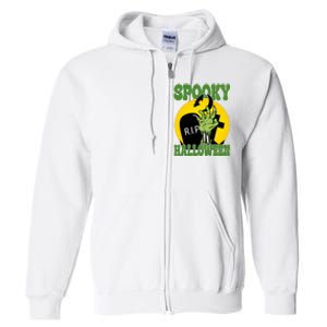 Spooky Halloween Rip Zombie Full Zip Hoodie