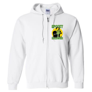 Spooky Halloween Rip Zombie Full Zip Hoodie