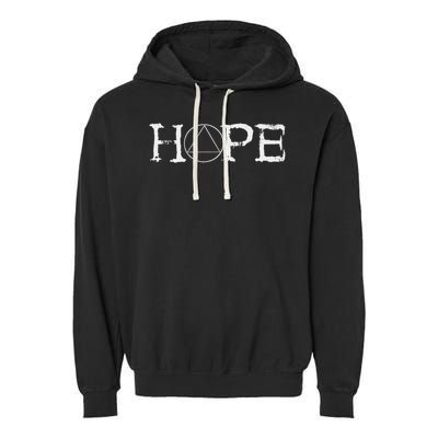 Sobriety Hope Recovery Alcoholic Abstinence Sober Aa Support Garment-Dyed Fleece Hoodie