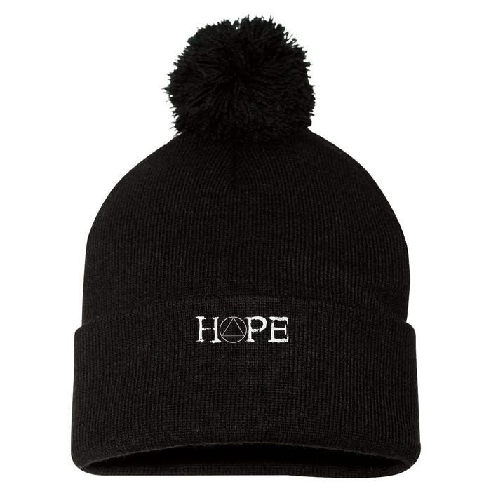 Sobriety Hope Recovery Alcoholic Abstinence Sober Aa Support Pom Pom 12in Knit Beanie