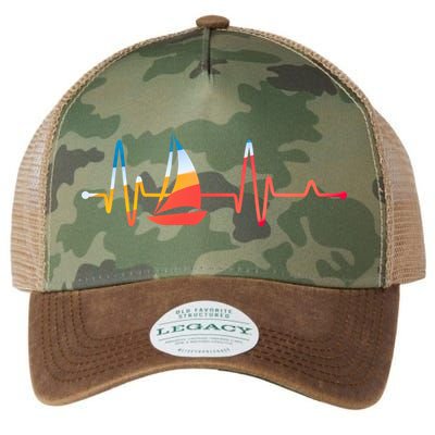 Sailing Heartbeat Retro Sailor Legacy Tie Dye Trucker Hat