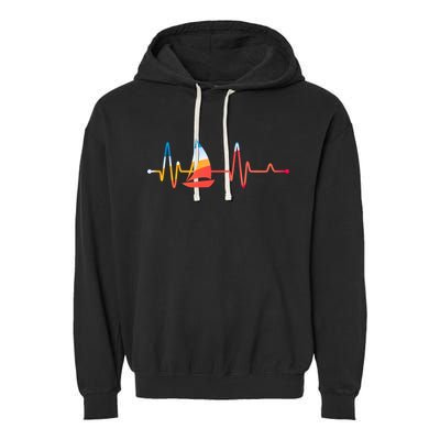 Sailing Heartbeat Retro Sailor Garment-Dyed Fleece Hoodie
