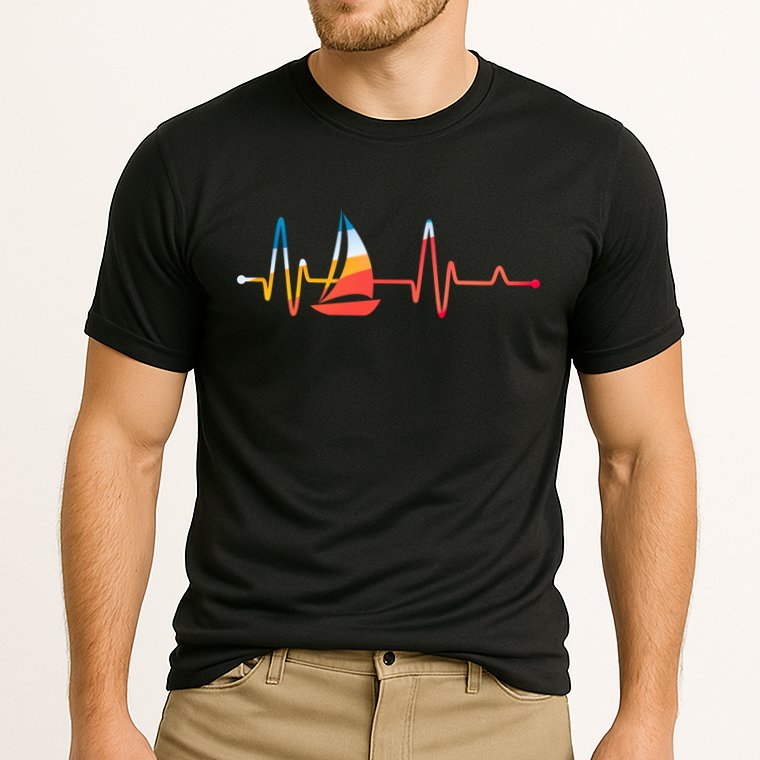 Sailing Heartbeat Retro Sailor Performance Shirt