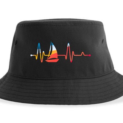 Sailing Heartbeat Retro Sailor Sustainable Bucket Hat