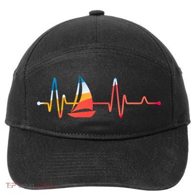 Sailing Heartbeat Retro Sailor 7-Panel Snapback Hat