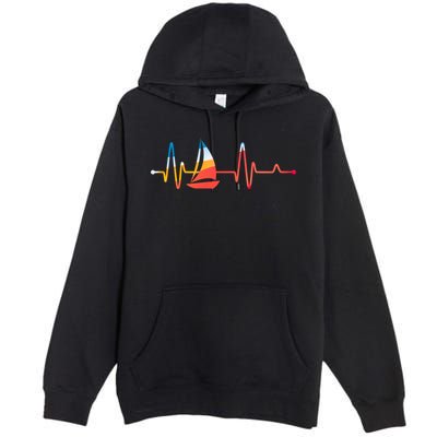 Sailing Heartbeat Retro Sailor Premium Pullover Hoodie