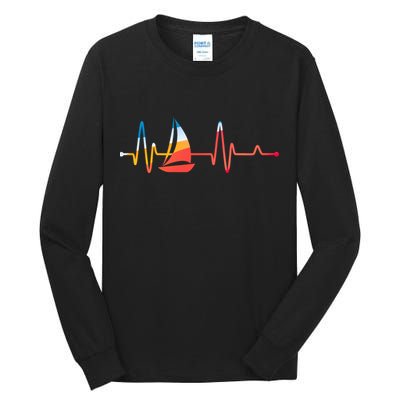 Sailing Heartbeat Retro Sailor Tall Long Sleeve T-Shirt