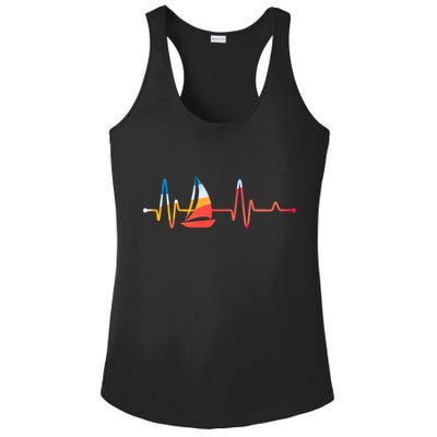 Sailing Heartbeat Retro Sailor Ladies PosiCharge Competitor Racerback Tank