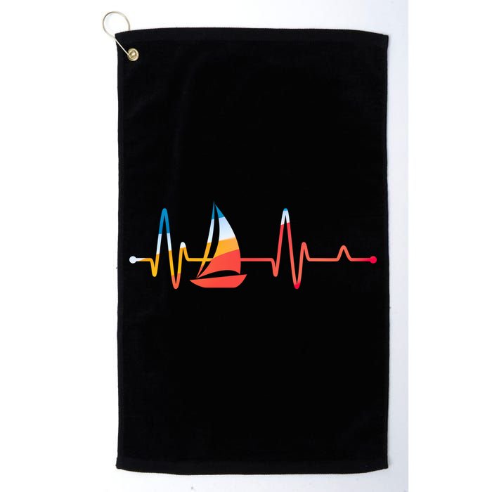 Sailing Heartbeat Retro Sailor Golf Towel