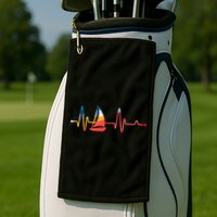 Sailing Heartbeat Retro Sailor Golf Towel