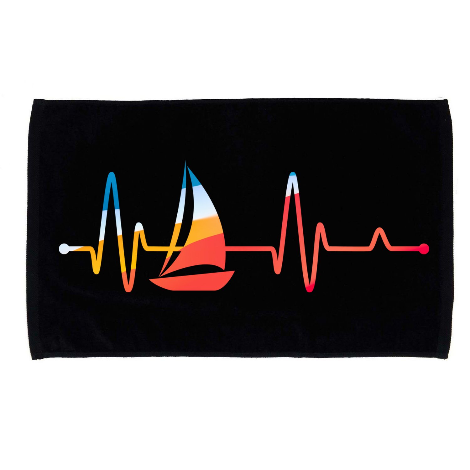 Sailing Heartbeat Retro Sailor Microfiber Hand Towel
