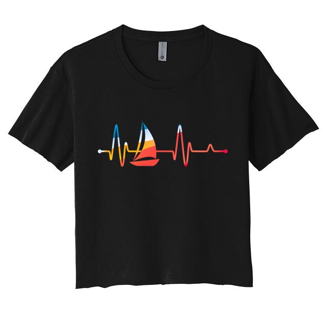 Sailing Heartbeat Retro Sailor Crop Top