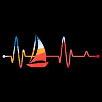 Sailing Heartbeat Retro Sailor Women's V-Neck T-Shirt