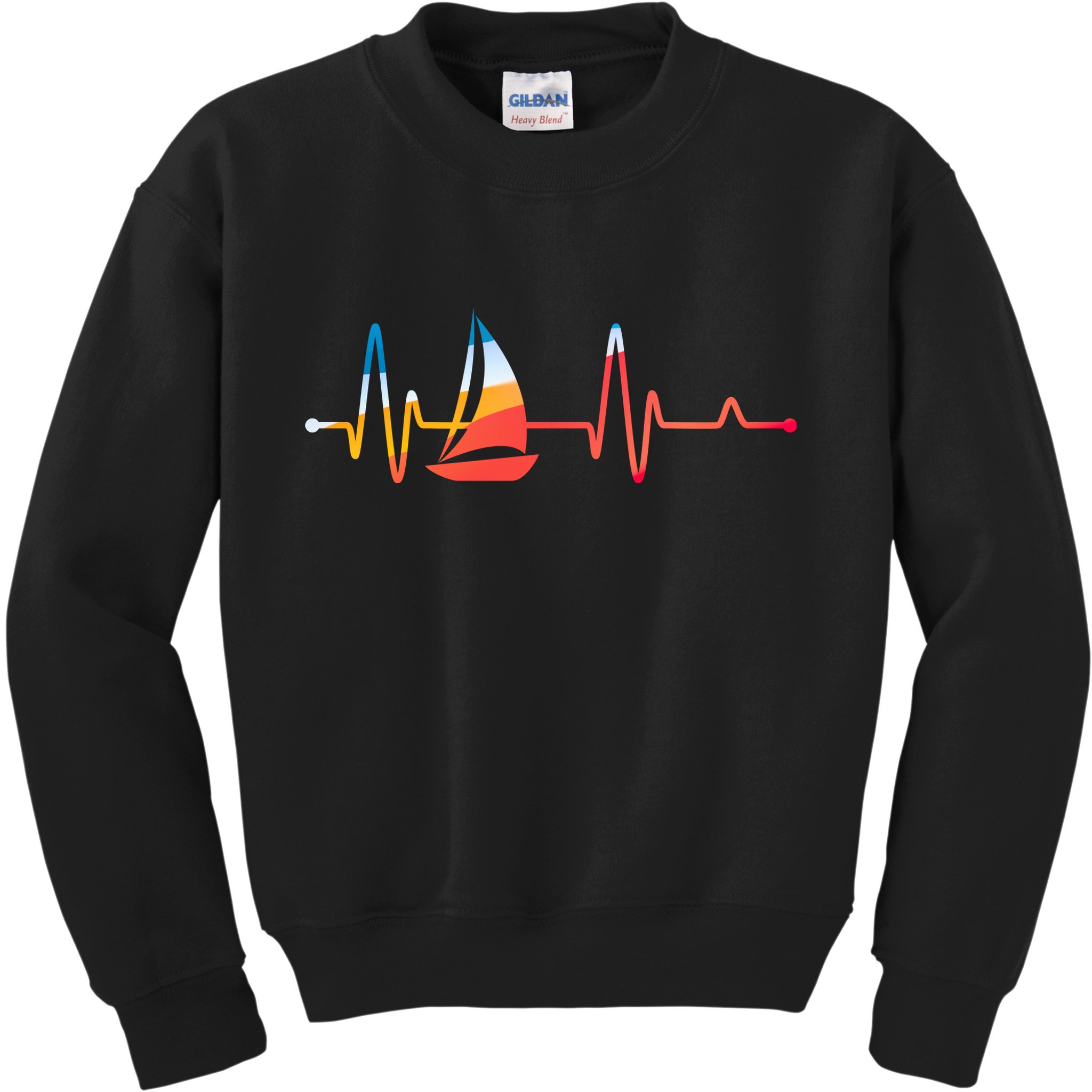 Sailing Heartbeat Retro Sailor Kids Sweatshirt