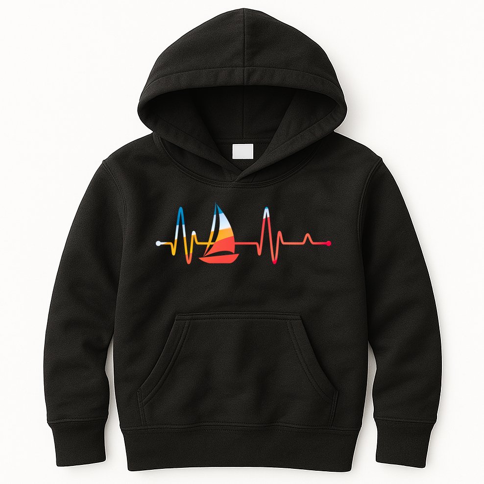 Sailing Heartbeat Retro Sailor Kids Hoodie