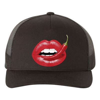 Sexy Hot Red Chili Pepper Lips Yupoong Adult 5-Panel Trucker Hat