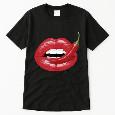 Sexy Hot Red Chili Pepper Lips Tall T-Shirt