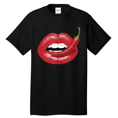 Sexy Hot Red Chili Pepper Lips Tall T-Shirt