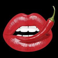 Sexy Hot Red Chili Pepper Lips V-Neck T-Shirt