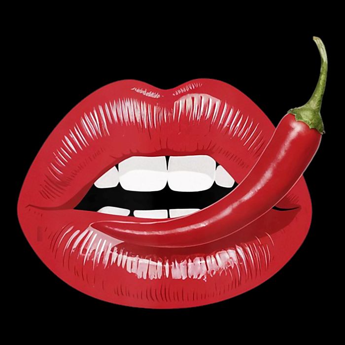 Sexy Hot Red Chili Pepper Lips V-Neck T-Shirt