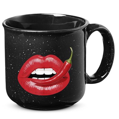 Sexy Hot Red Chili Pepper Lips 15oz Campfire Ceramic Mug