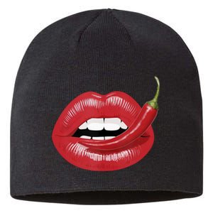 Sexy Hot Red Chili Pepper Lips Sustainable Beanie