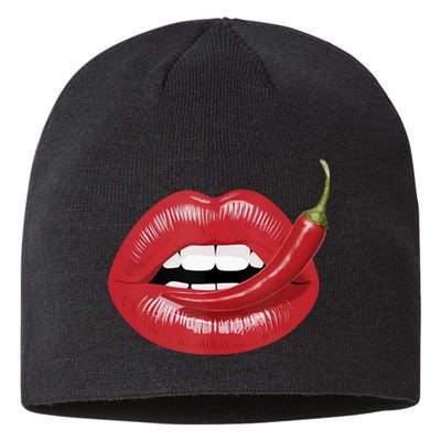 Sexy Hot Red Chili Pepper Lips Sustainable Beanie