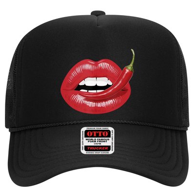 Sexy Hot Red Chili Pepper Lips Trucker Hat