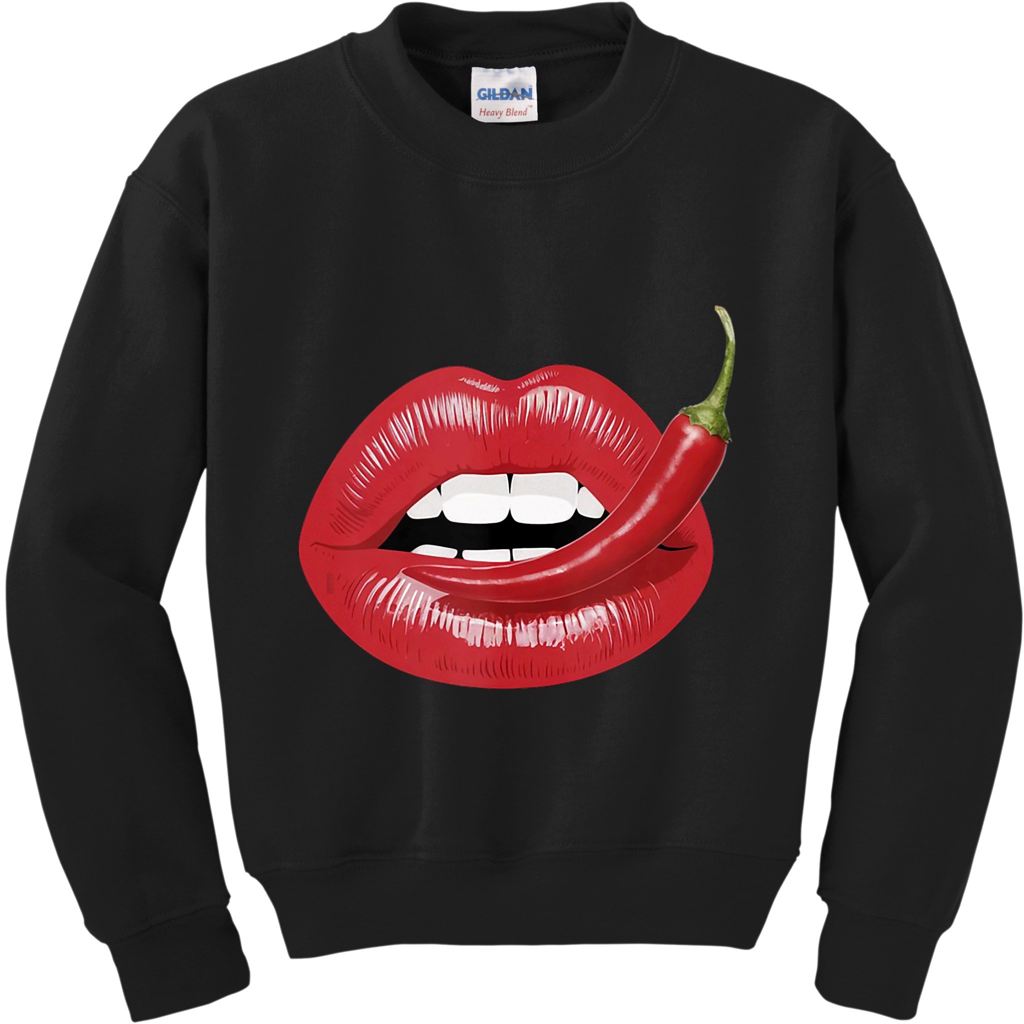 Sexy Hot Red Chili Pepper Lips Kids Sweatshirt