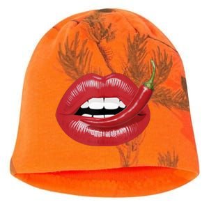 Sexy Hot Red Chili Pepper Lips Kati - Camo Knit Beanie