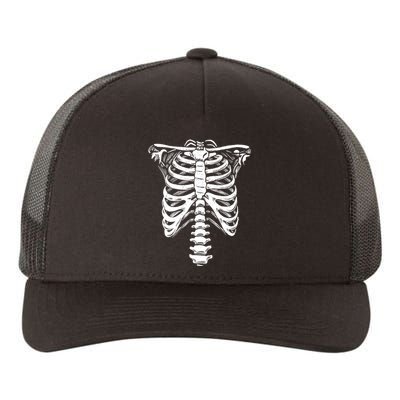 Skeleton Heart Rib Cage XRay Funny Halloween Yupoong Adult 5-Panel Trucker Hat