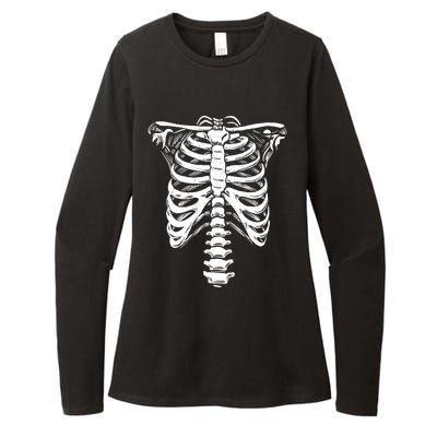 Skeleton Heart Rib Cage XRay Funny Halloween Womens CVC Long Sleeve Shirt