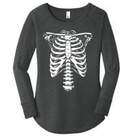 Skeleton Heart Rib Cage XRay Funny Halloween Women's Perfect Tri Tunic Long Sleeve Shirt