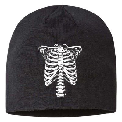 Skeleton Heart Rib Cage XRay Funny Halloween Sustainable Beanie