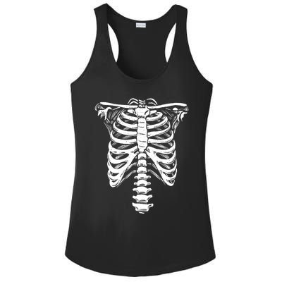 Skeleton Heart Rib Cage XRay Funny Halloween Ladies PosiCharge Competitor Racerback Tank