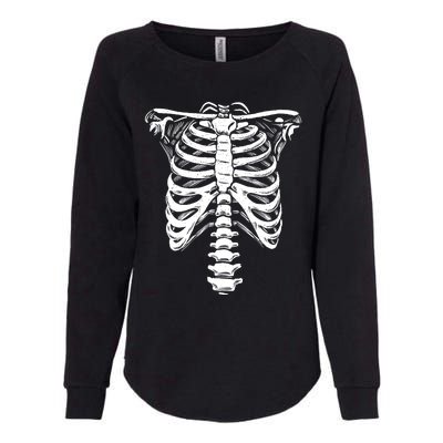 Skeleton Heart Rib Cage XRay Funny Halloween Womens California Wash Sweatshirt