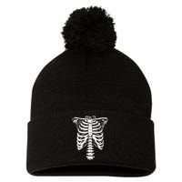 Skeleton Heart Rib Cage XRay Funny Halloween Pom Pom 12in Knit Beanie