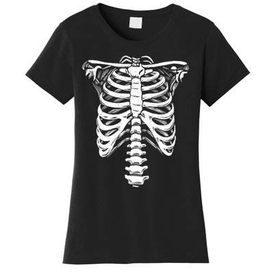 Skeleton Heart Rib Cage XRay Funny Halloween Women's T-Shirt