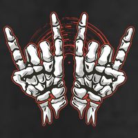 Skeleton Hands Rock And Roll Garment-Dyed Heavyweight T-Shirt