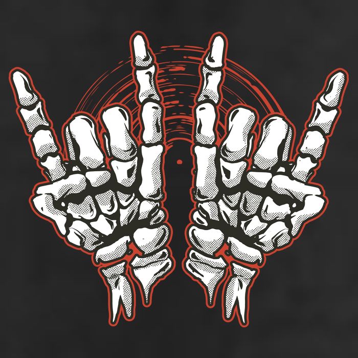 Skeleton Hands Rock And Roll Garment-Dyed Heavyweight T-Shirt