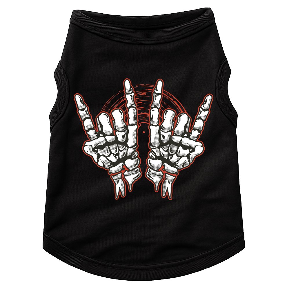 Skeleton Hands Rock And Roll Doggie Tank