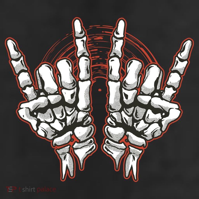 Skeleton Hands Rock And Roll 11oz C Handle Ceramic Mug